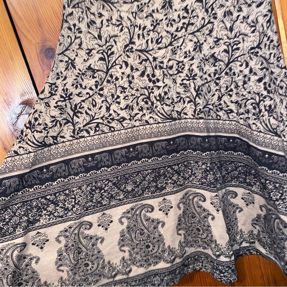 Angie Simple Stretchy Basic A Shape Dress Peplum Intricate Pattern Small - Picture 5 of 8